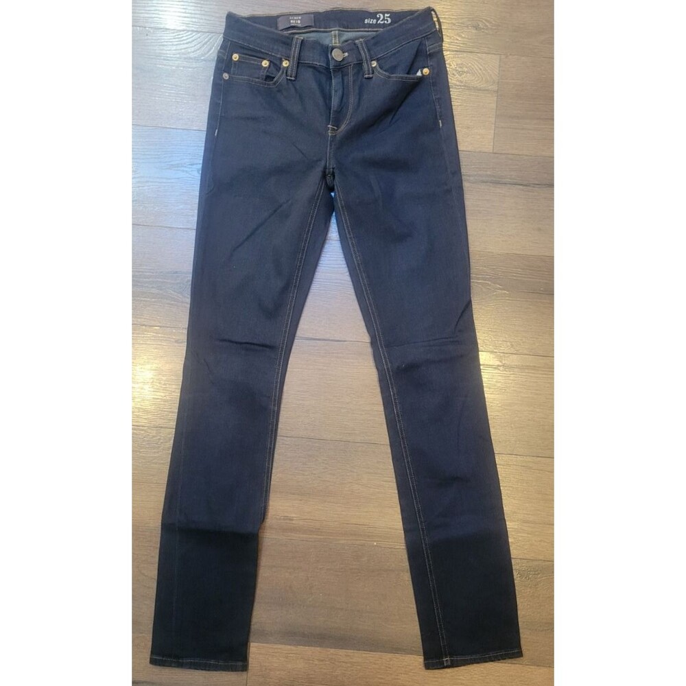 J. Crew Jeans Womens Size 25 Reid Dark Wash Denim Mid Rise Straight Stretch